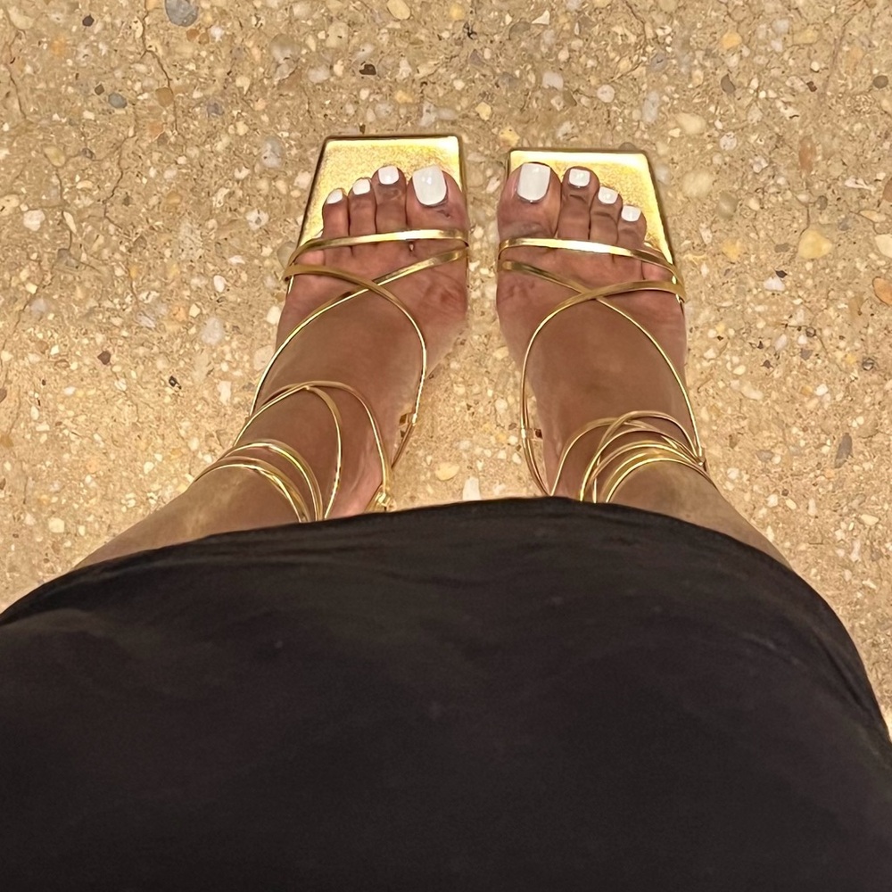 Gold Strappy Heels